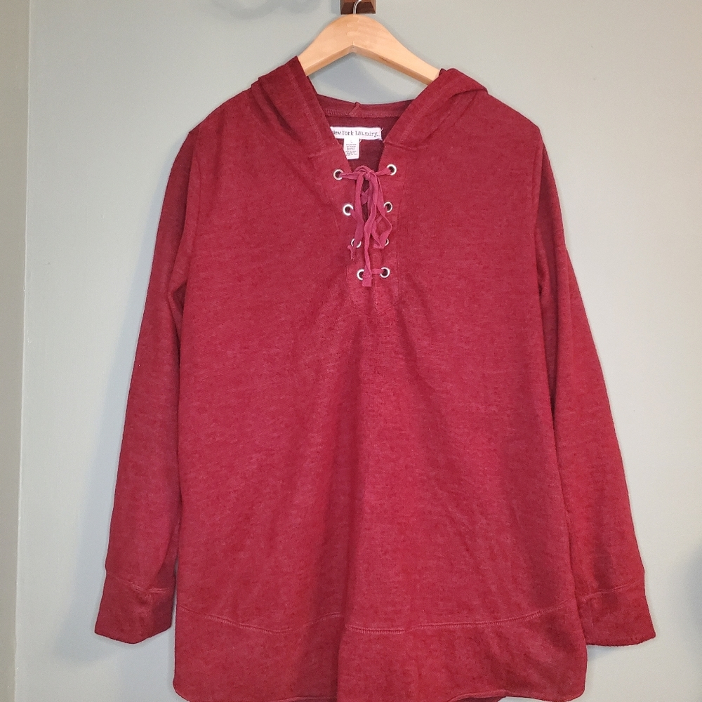 New York Laundry Red Tie Hoodie